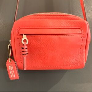 Relic Coral Pink Cross Body Bag Small Zip Purse Faux Leather Vegan